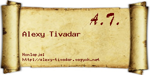 Alexy Tivadar névjegykártya